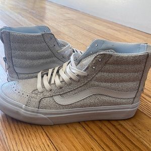 Women’s Vans SK-8 high top White crackle sneakers size 6 women’s